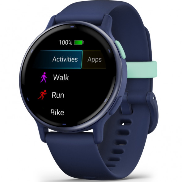 Умные часы Garmin Vivoactive 5, синие с металлически-синим безелем и силиконовым ремешком 010-02862-12 в Сочи