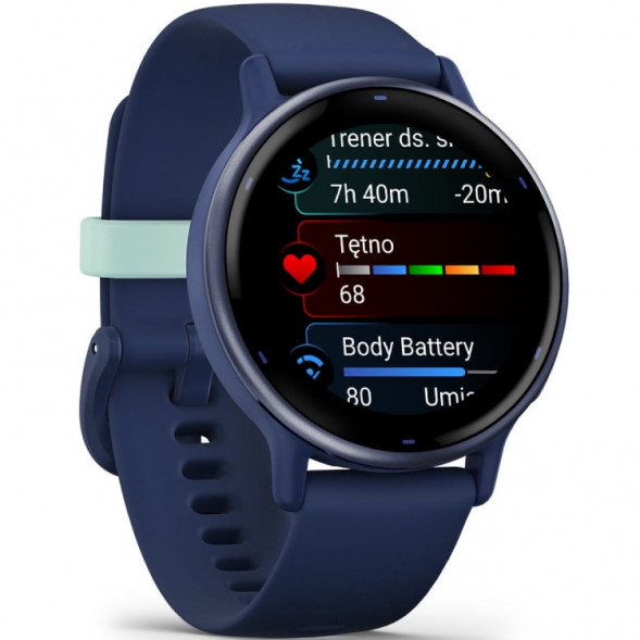 Умные часы Garmin Vivoactive 5, синие с металлически-синим безелем и силиконовым ремешком 010-02862-12 в Сочи