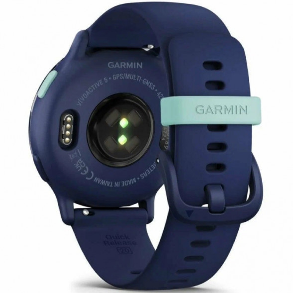 Умные часы Garmin Vivoactive 5, синие с металлически-синим безелем и силиконовым ремешком 010-02862-12 в Сочи
