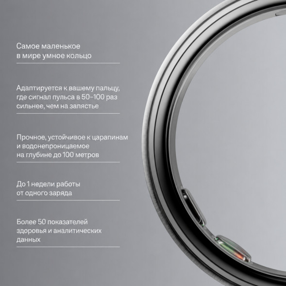 Умное кольцо Oura Ring 5 (размер 7), матовое серебро/Brushed Silver в Сочи