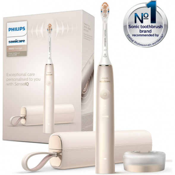 Звуковая зубная щетка Philips Sonicare 9900 Prestige HX9992, золотистое шампанское в Сочи