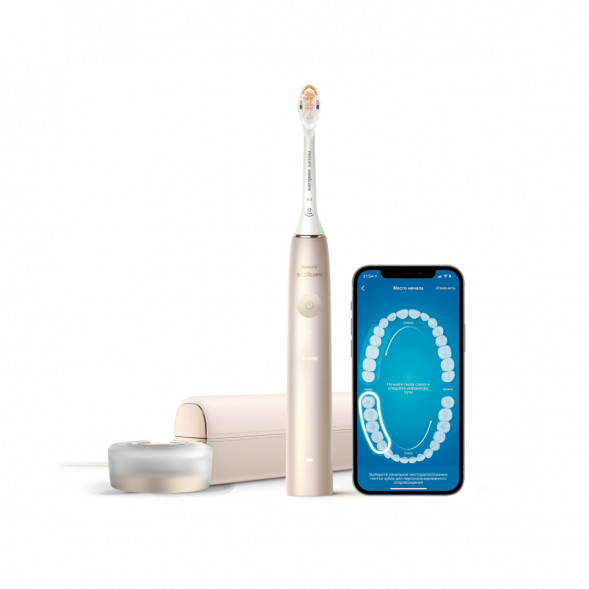 Звуковая зубная щетка Philips Sonicare 9900 Prestige HX9992, золотистое шампанское в Сочи