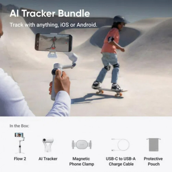 Стабилизатор Insta360 Flow 2 AI Tracker Bundle, Stone Gray в Сочи