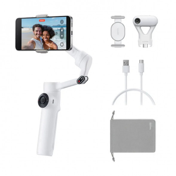 Стабилизатор Insta360 Flow 2 AI Tracker Bundle, Summit White в Сочи