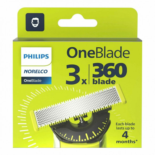 Сменные лезвия Philips OneBlade 360 QP430/50, 3 штуки в Сочи