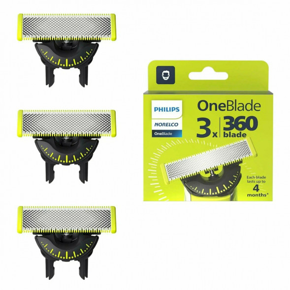 Сменные лезвия Philips OneBlade 360 QP430/50, 3 штуки в Сочи
