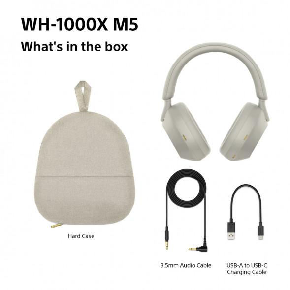 Беспроводные наушники Sony WH-1000XM5, серебристый в Сочи